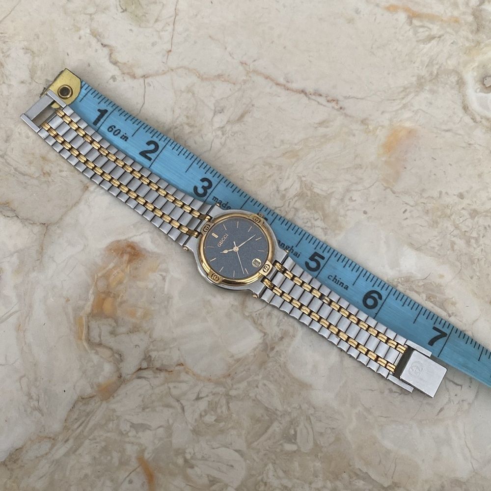 Vintage GUCCI 9000M Gold Plated & Stainless Steel Wristwatch - Unisex - Picture 15 of 16